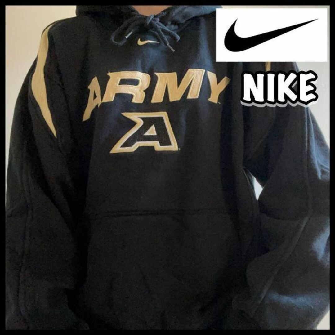 NIKE - ナイキ ARMY パーカー センタースウッシュ 刺繍ロゴ 極太アーム
