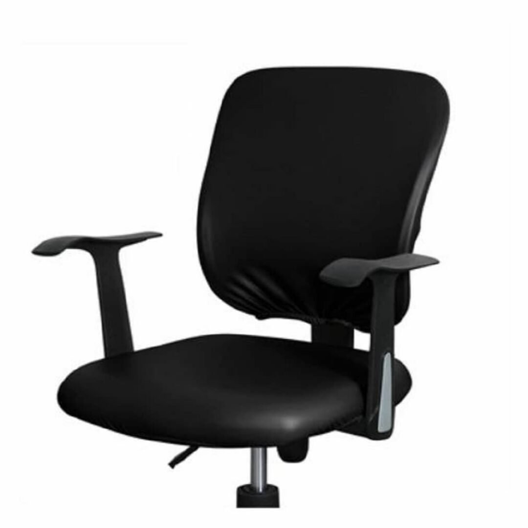 【色: ブラック】pkpohs 椅子カバー オフィスチェア PU 事務椅子 デス