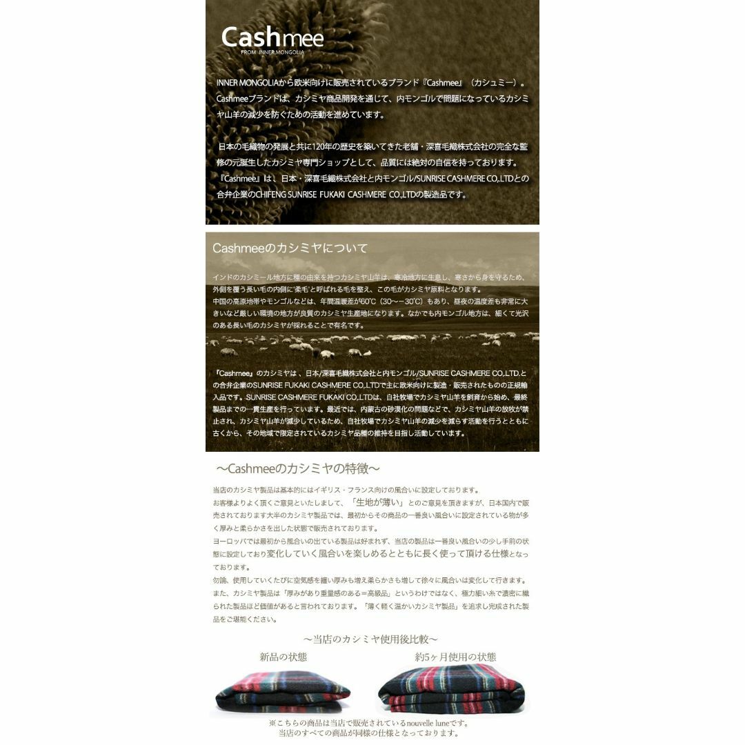 【色: スカイグレー】Cashmee 最高級 カシミヤ100% ベーシックウェー