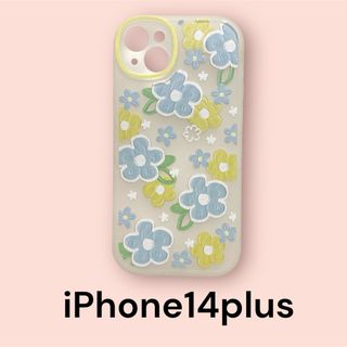 ★可愛い★黄色い花柄★青い花柄★白い花柄★iPhone14plus(iPhoneケース)