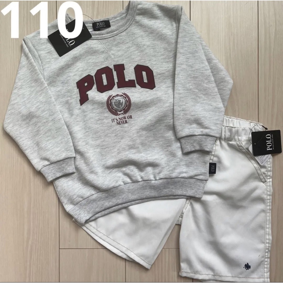 【POLO】ポロ ロゴトレーナー☆ハーフパンツ 2点セット 110