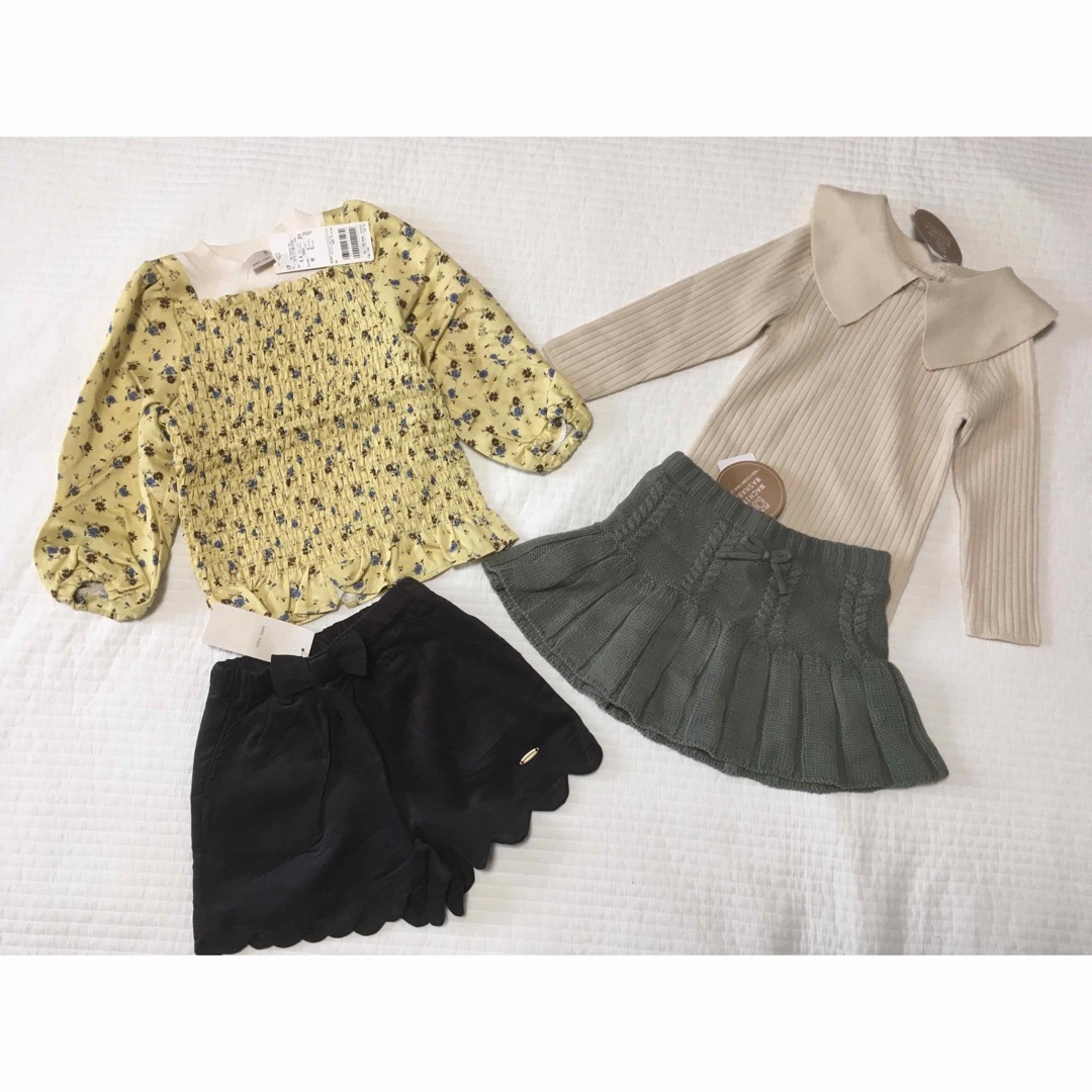 petit main(プティマイン)の新品　プティマイン　ワンピ　トップス　まとめ　100 キッズ/ベビー/マタニティのキッズ服女の子用(90cm~)(Tシャツ/カットソー)の商品写真