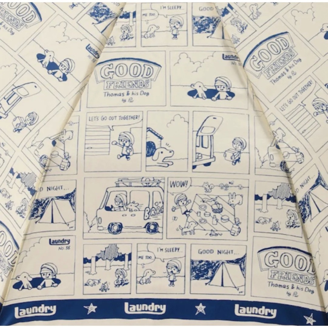 LAUNDRY(ランドリー)の【新品】 LAUNDRY 折りたたみ傘 軽量 犬と少年 コミック総柄 ノベルティ レディースのファッション小物(傘)の商品写真