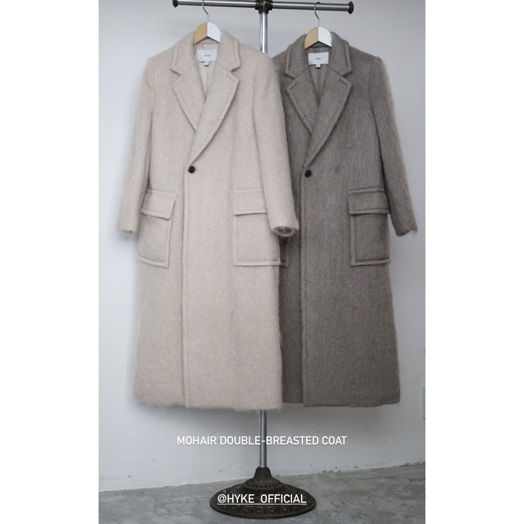 hyke2022AW MOHAIR DOUBLE BREASTED COAT
