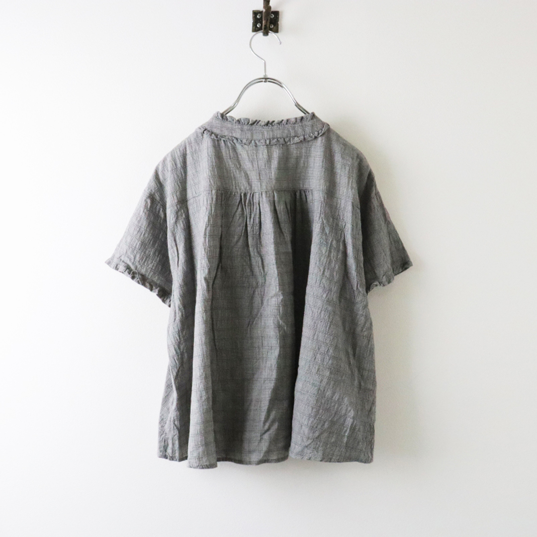 新品　SM2☆グリーン 【Slow Linen】フリルピンタックブラウス