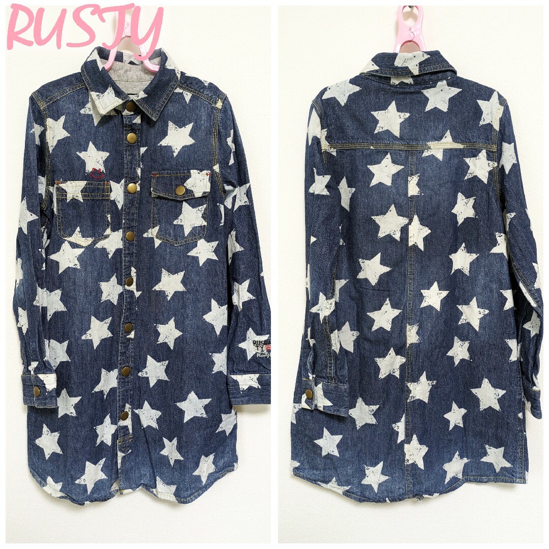 RUSTY(ラスティ)の【140】ラスティ　デニム　ワンピース キッズ/ベビー/マタニティのキッズ服女の子用(90cm~)(ワンピース)の商品写真