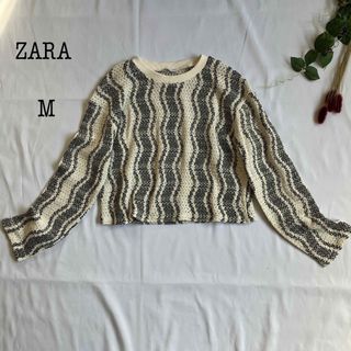 ザラ(ZARA)のZARA ザラ トップス ニット セーター コットン  ショート丈 M(ニット/セーター)