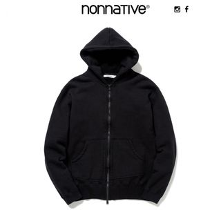 ノンネイティブ(nonnative)のnonnative DWELLER FULL ZIP HOODY SWEAT 黒(パーカー)