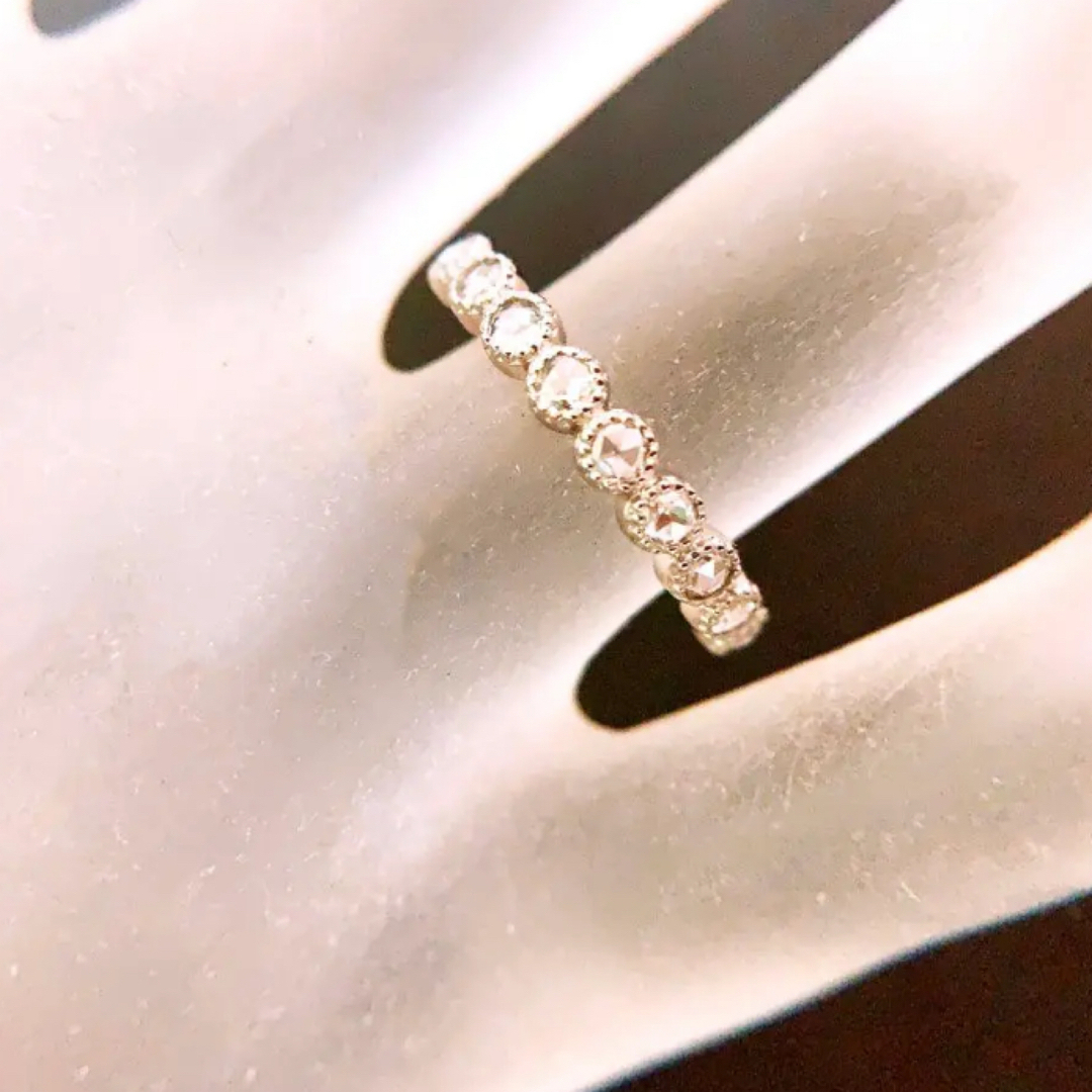 ウルウル✨D0.24CT✨プラチナミルウチローズカットダイヤモンドリング 8