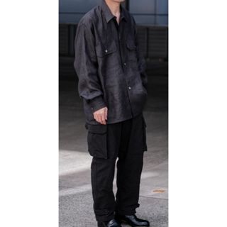 22ss COMOLI ピッコロ製 リネンCPOシャツ Navy 46