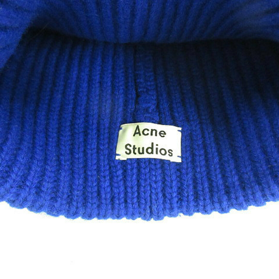 Acne Studios フェイス パッチ ビーニー ニット キャップ 青の通販 by