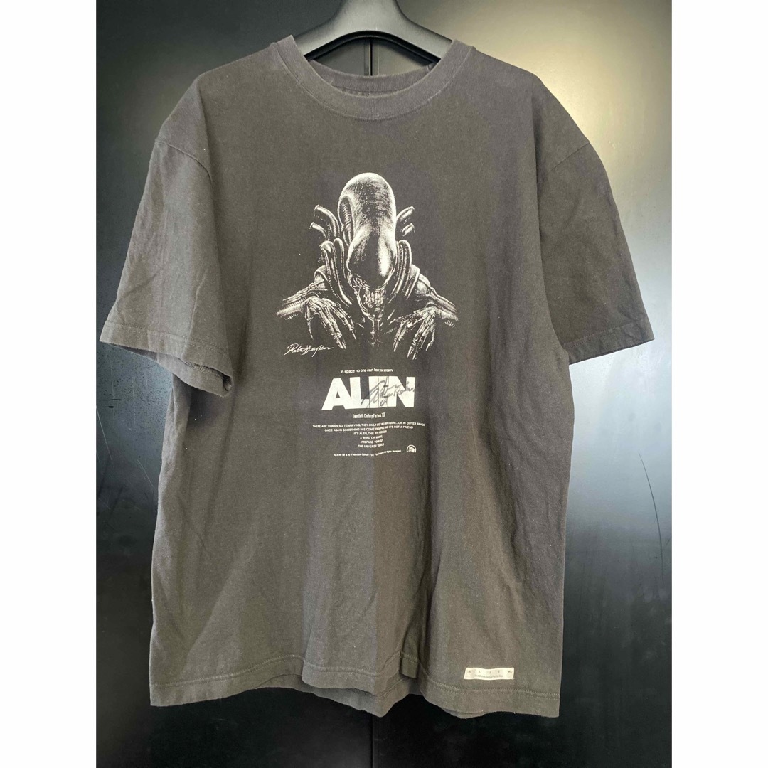 Tシャツ/カットソー(半袖/袖なし)希少 ALIEN Tシャツ ブラック 映画エイリアンTシャツ XL