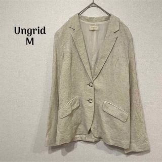 アングリッド(Ungrid)のungrid アングリッド テーラードジャケット 総柄 M コットン リネン(テーラードジャケット)