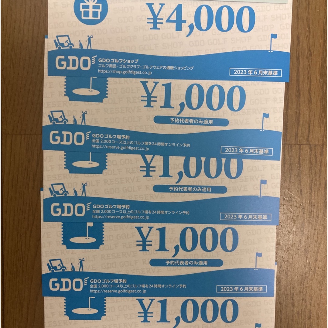 チケットGDO株主優待ゴルフ場予約券10000円分、ゴルフショップ券10000円分