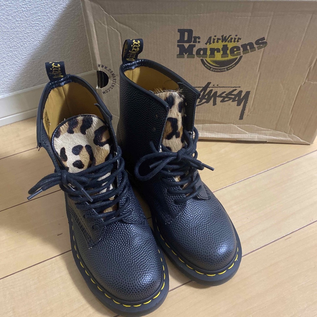 Dr.martens STUSSY 23cm ハラコ 8ホール レオパード - ブーツ
