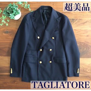 タリアトーレ(TAGLIATORE)の【超美品】TAGLIATOREタリアトーレ金ボタンダブルネイビージャケット44(テーラードジャケット)