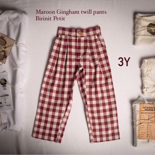 キャラメルベビー&チャイルド(Caramel baby&child )の未使用）Gingham twill pants Birinit Petit 3y(パンツ/スパッツ)