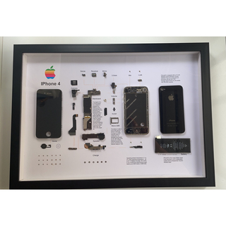 アップル(Apple)のiPhone 4 標本アート 自作 ボックスフレーム仕様(A3)(スマートフォン本体)