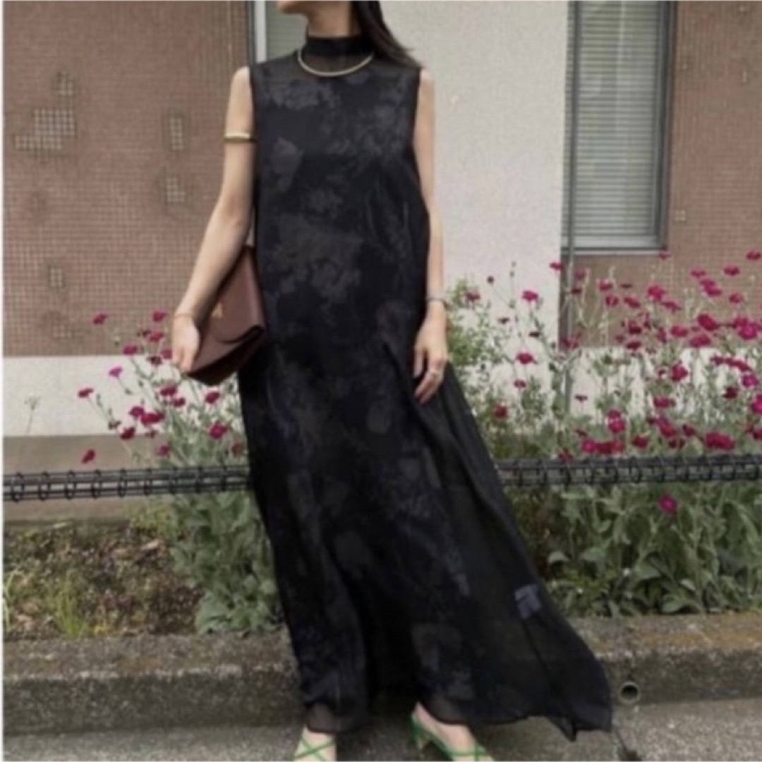 2WAY FLOWER LAYERED SHEER DRESS  S