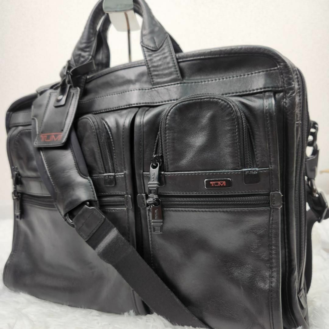 美品】TUMI トゥミ ビジネスバッグ ブリーフケース 2way レザー 黒-