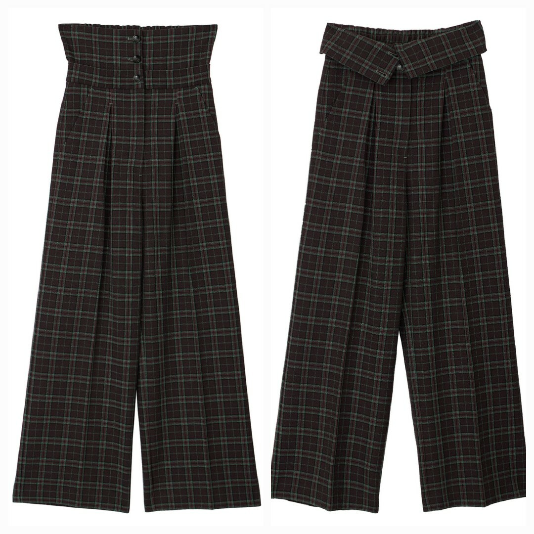 Ameri VINTAGE(アメリヴィンテージ)のAmeriVINTAGE 2WAY WIDE BELT CHECK PANTS レディースのパンツ(カジュアルパンツ)の商品写真