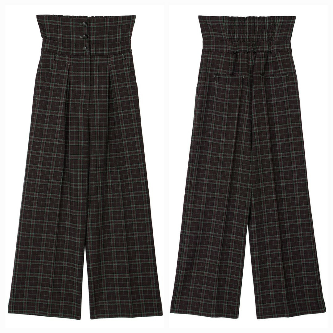 Ameri VINTAGE(アメリヴィンテージ)のAmeriVINTAGE 2WAY WIDE BELT CHECK PANTS レディースのパンツ(カジュアルパンツ)の商品写真