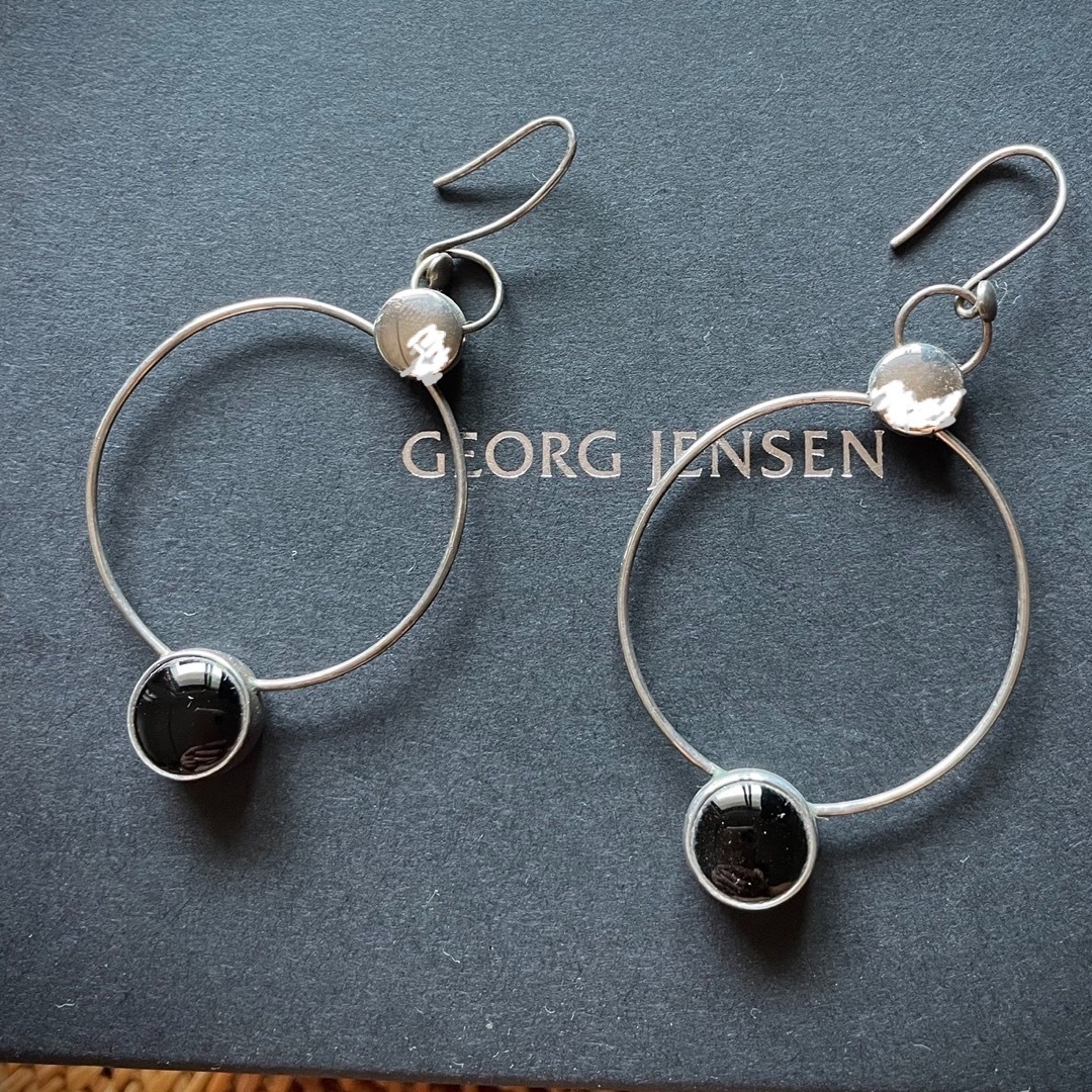 Georg Jensen(ジョージジェンセン)のGeorg Jensen スターリングシルバーピアス　オニキス レディースのアクセサリー(ピアス)の商品写真