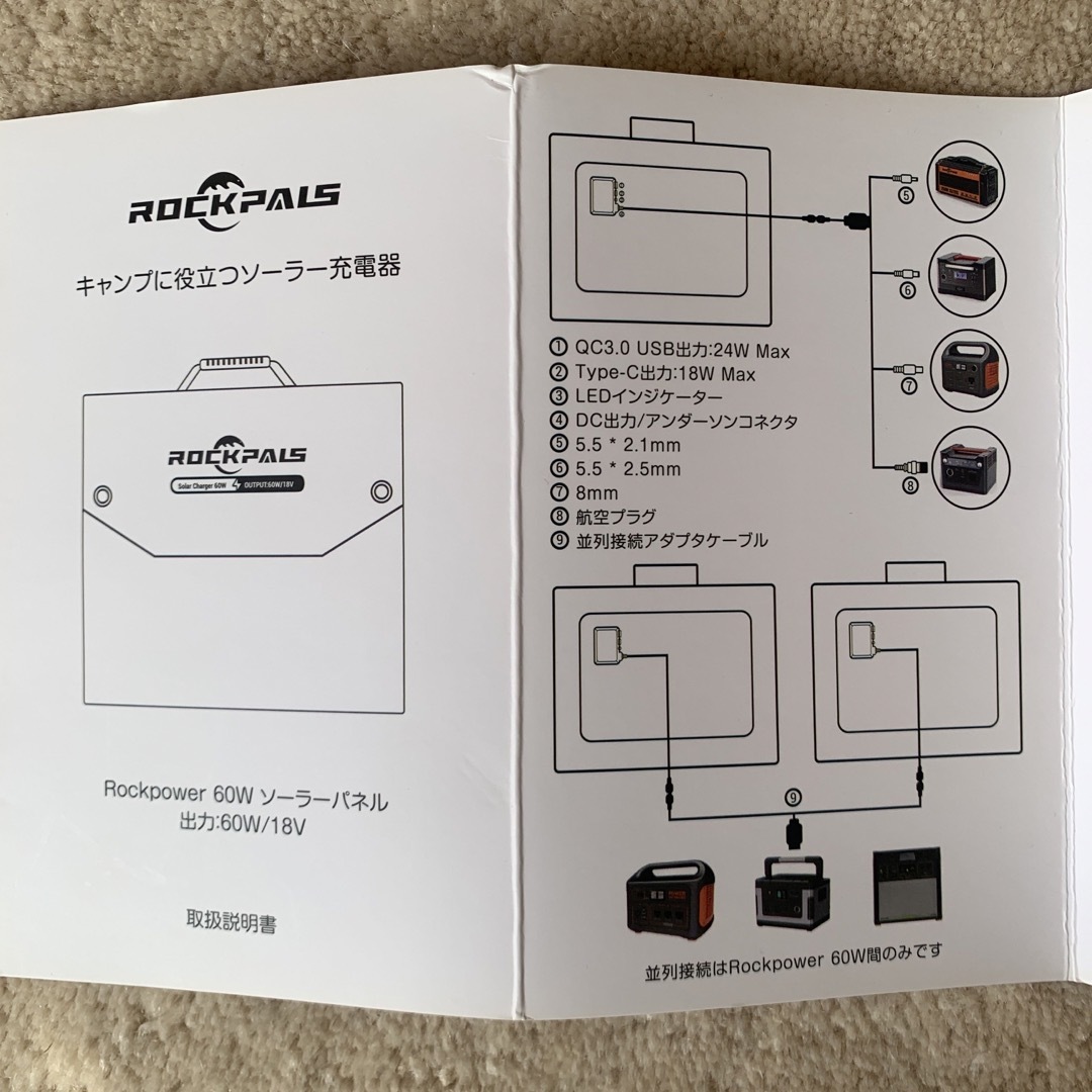 【ジャンク品】ソーラー充電器 スマホ/家電/カメラのスマートフォン/携帯電話(バッテリー/充電器)の商品写真