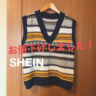 SHEIN  Ｖネック ニットベスト(ベスト/ジレ)
