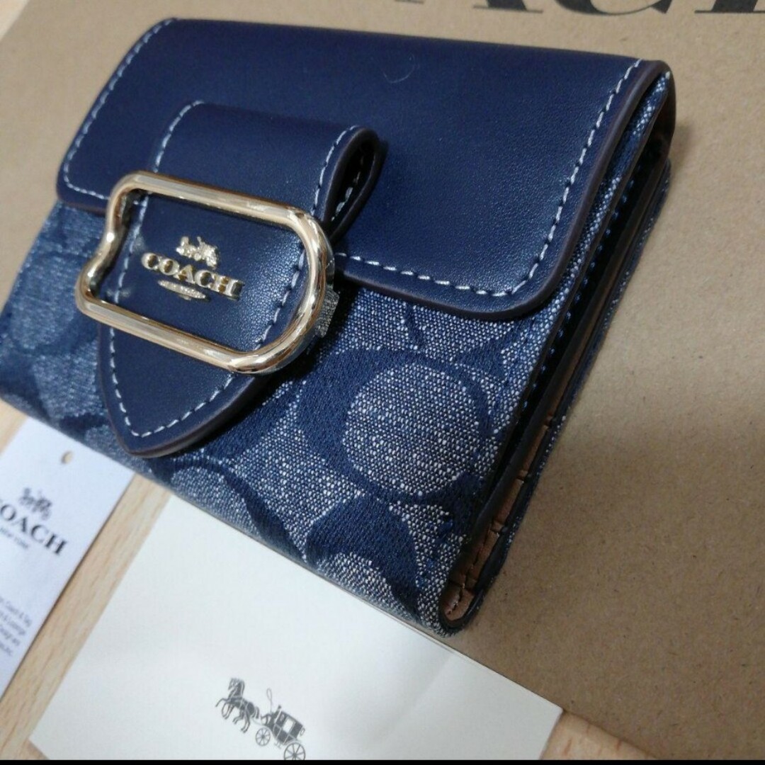 COACH コーチ スモール モーガン ウォレット 折り財布 グリーン - 折り財布