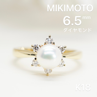 ミキモト(MIKIMOTO)のミキモト K18 ダイヤモンド  アコヤ真珠 リング 径約 6.5mm(リング(指輪))