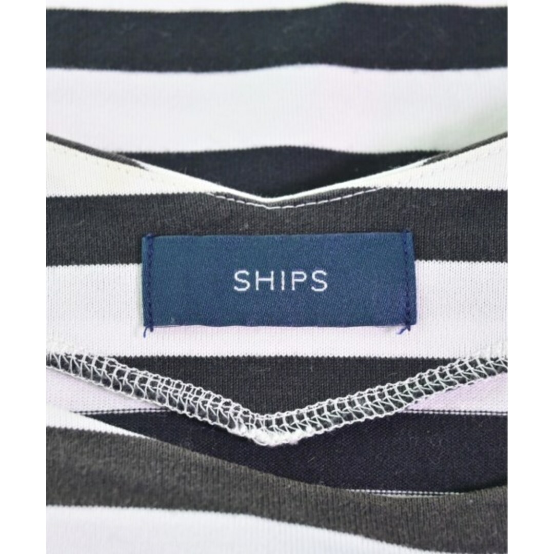 SHIPS(シップス)のSHIPS シップス Tシャツ・カットソー -(L位) 白x黒(ボーダー) 【古着】【中古】 レディースのトップス(カットソー(半袖/袖なし))の商品写真