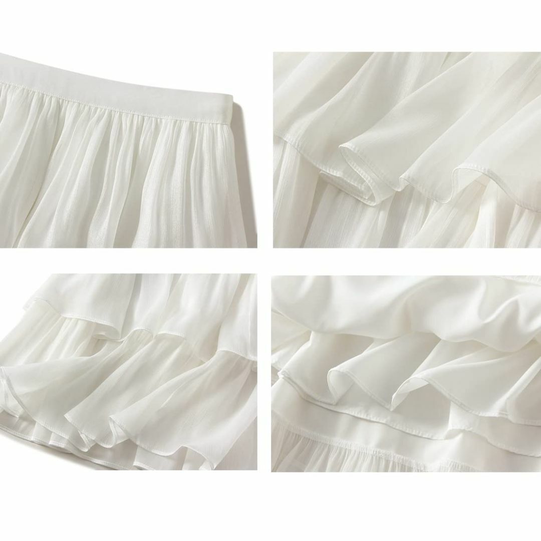 【色: ホワイト】[Vsysmo] ロングスカート レディース プリーツスカート 1