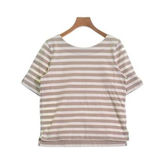 シップス(SHIPS)のSHIPS シップス Tシャツ・カットソー -(L位) ベージュ(ボーダー) 【古着】【中古】(カットソー(半袖/袖なし))