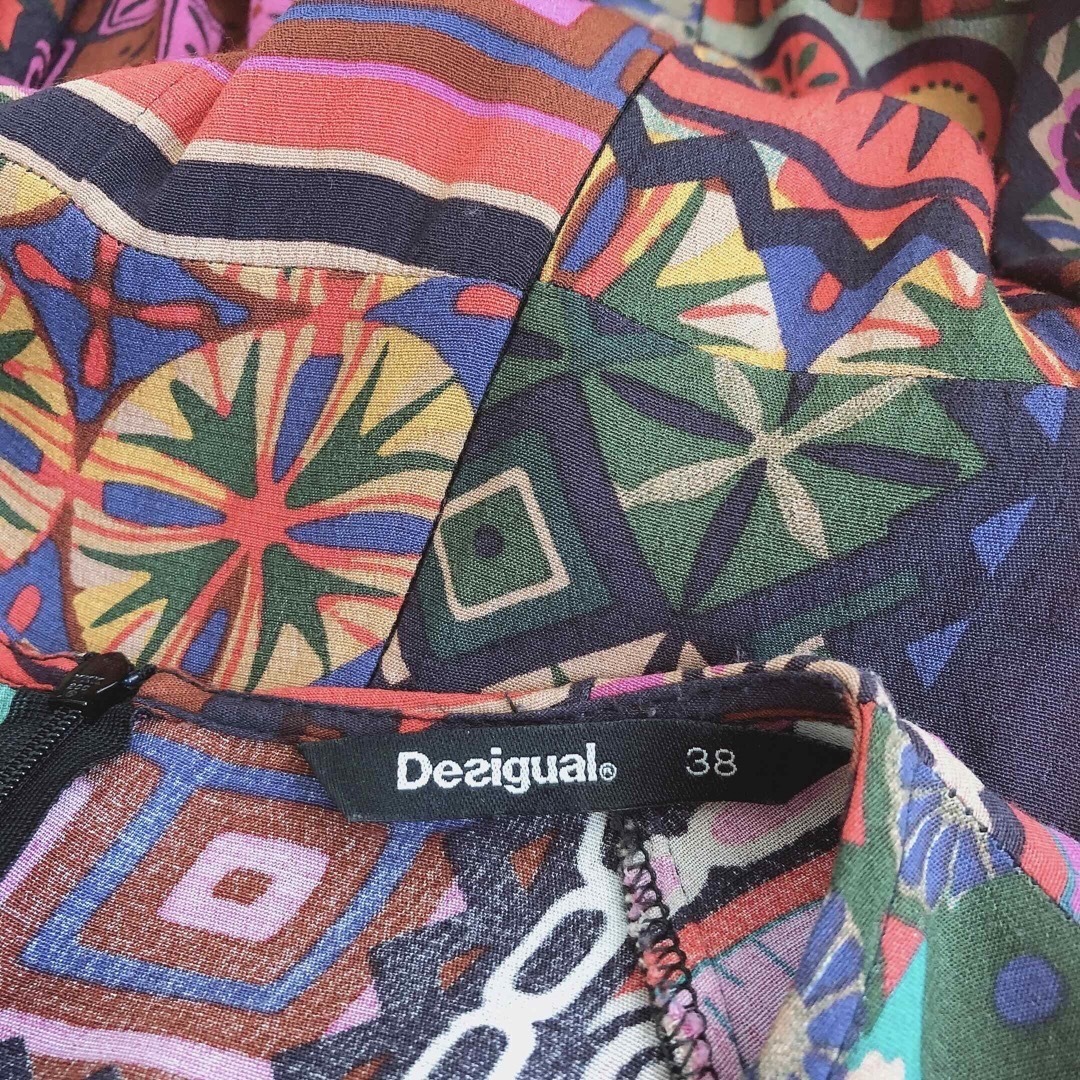 Desigual スペイン発❤︎パレオ❤︎カラフルワンピース 茶 UTERQUE 6