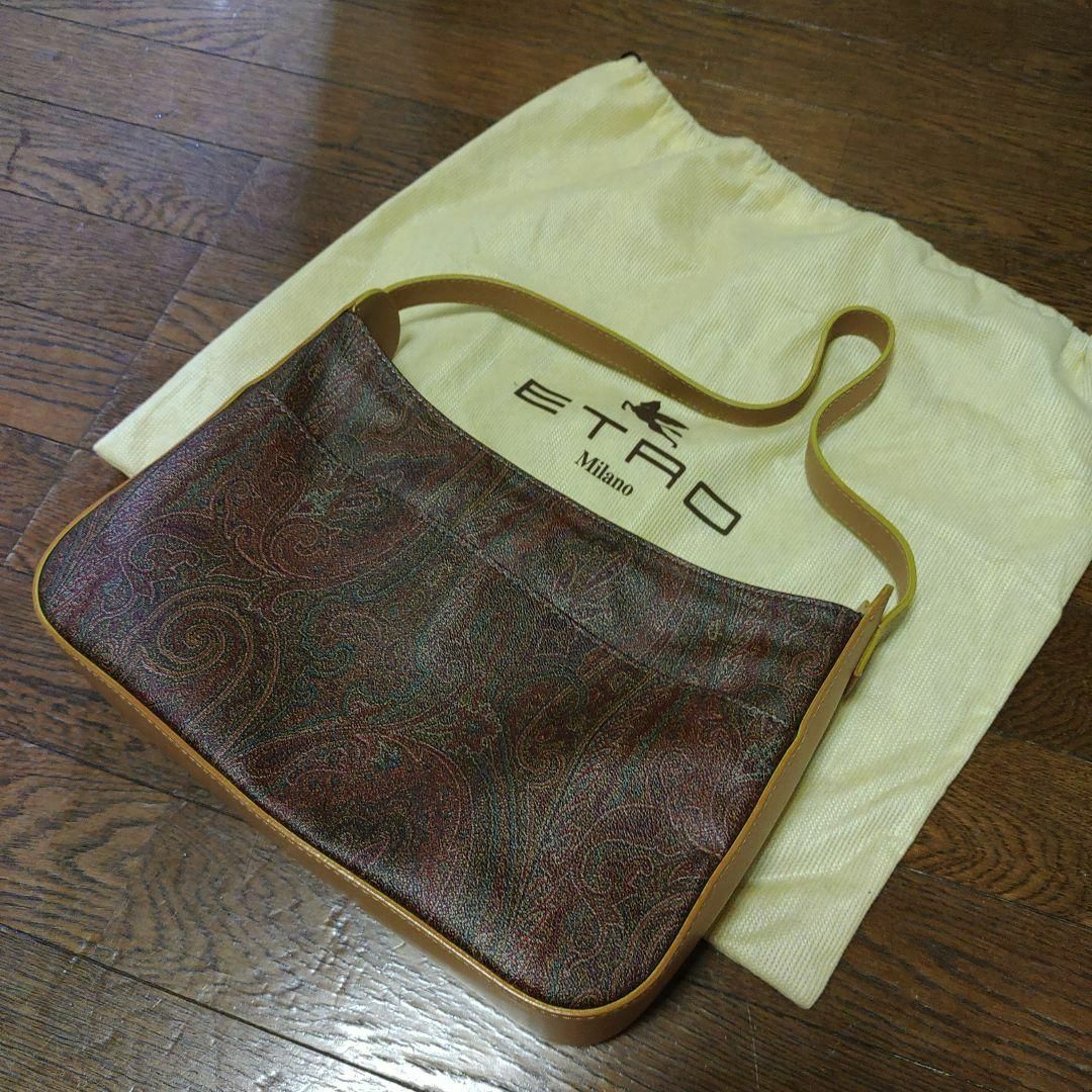 ETRO ペイズリー柄 レザートートバッグ ショルダーバッグ ブラック