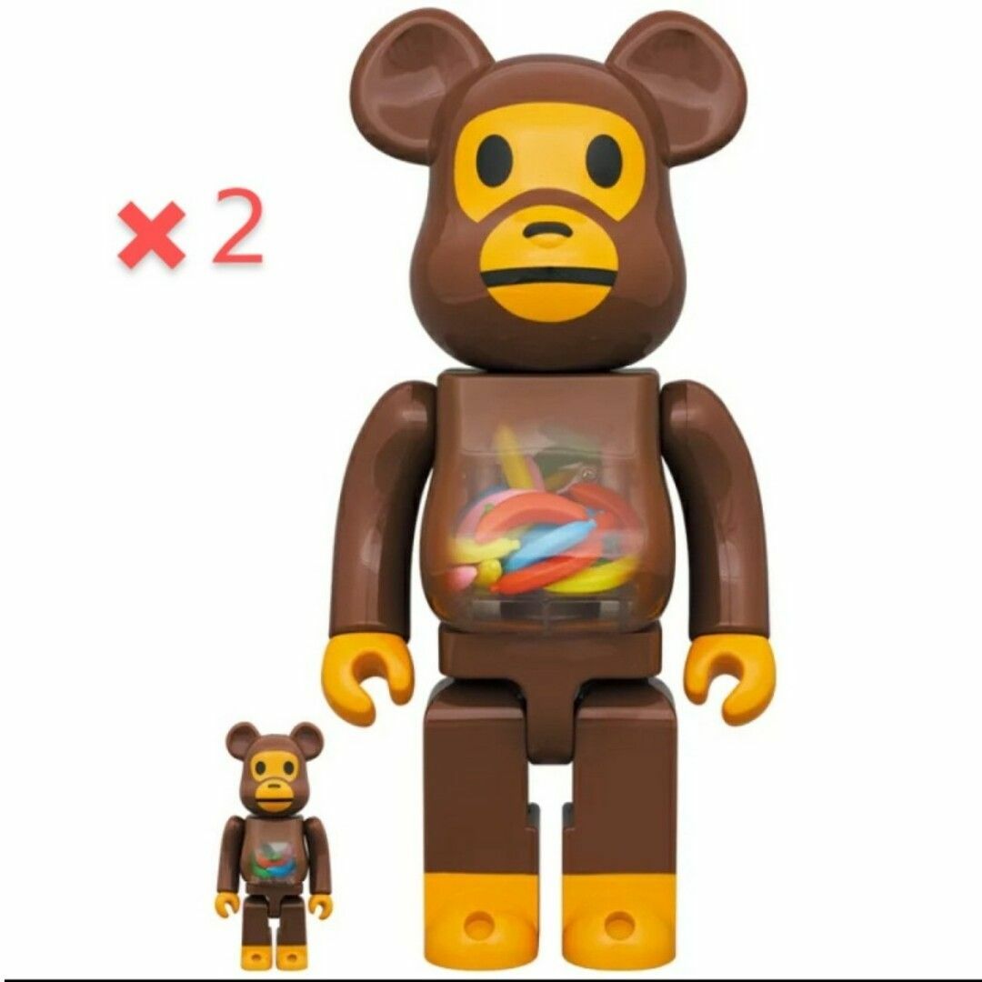 ２個状態Bearbrick BABY MILO(R) And Banana100&400