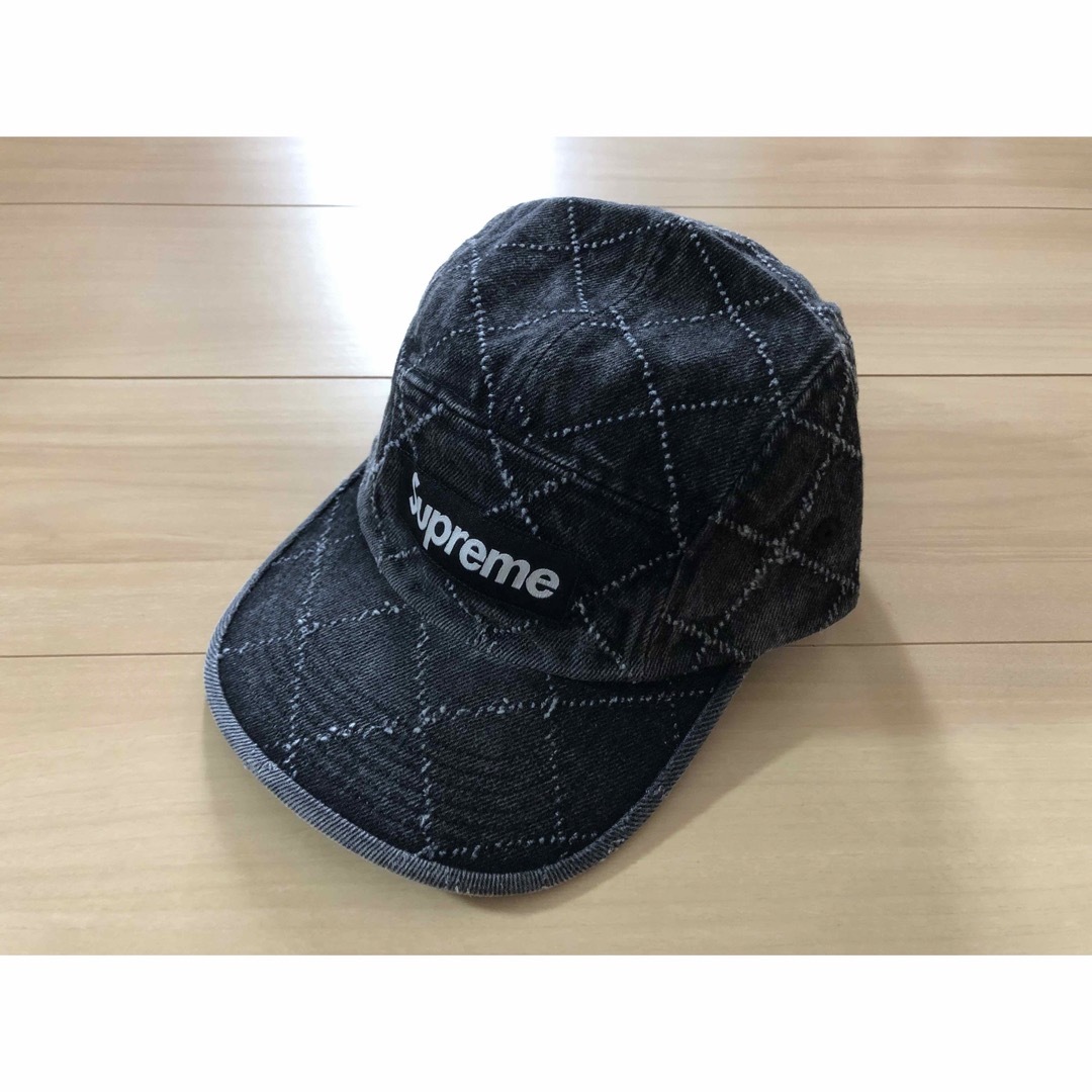 シュプリーム　Punched Denim Camp Cap　黒