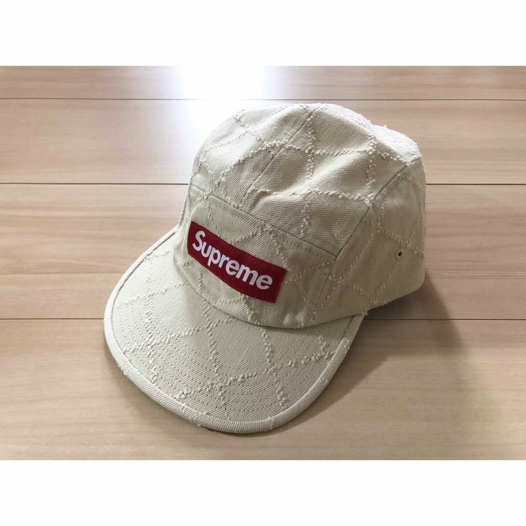 シュプリーム　Punched Denim Camp Cap　ベージュ 1