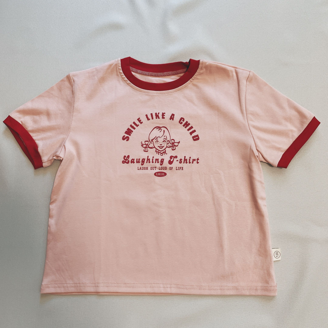 MARKEY'S(マーキーズ)のキッズTシャツ　女の子　ラグラン　アメカジ　ビッグシルエット　ピンク　子供服 キッズ/ベビー/マタニティのキッズ服女の子用(90cm~)(Tシャツ/カットソー)の商品写真