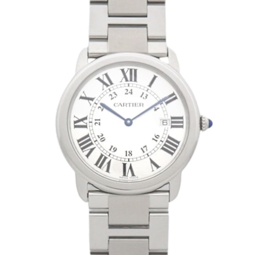 カルティエ ロンドソロ LM クオーツ 腕時計 ステンレススチール SS シルバー 2013年1月購入 W6701005 メンズ 40802069688【アラモード】
