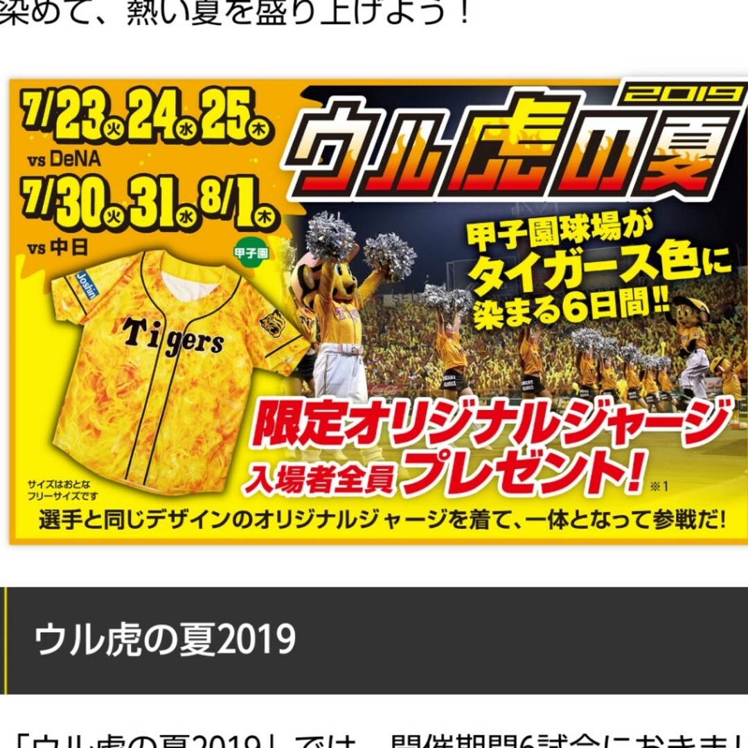 阪神タイガース(ハンシンタイガース)の㊗️優勝  限定ユニフォーム 2019年 ウル虎の夏 阪神タイガース スポーツ/アウトドアの野球(記念品/関連グッズ)の商品写真