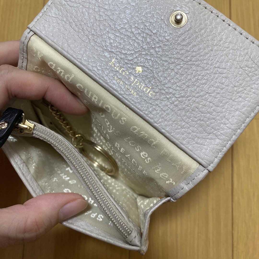 最終値下げ♡Kate Spade レディース ホワイト グレー キーケース