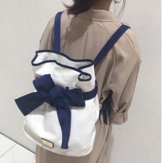 タグ付き ランバンオンブルー リボン リュック