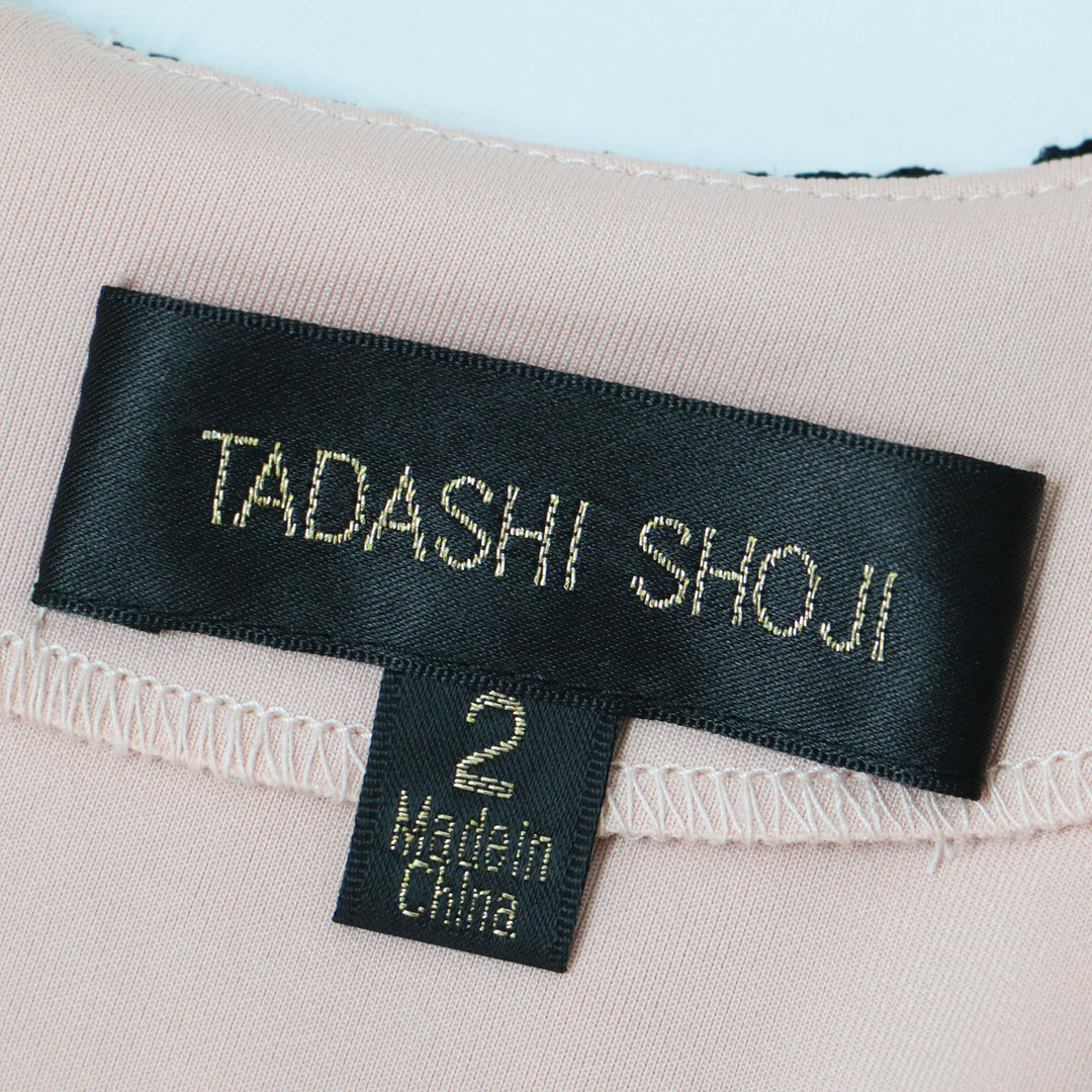 TADASHI SHOJI タダシショージ ワンピース ドレス ピンク ブラック 2(9号) ノースリーブ ミディ丈 タイト レース ジャージ素材 大人女子 きれいめ 上品 エレガント お呼ばれ パーティー 結婚式 おしゃれ フェミニン ブランド【レディース】【美品】 3