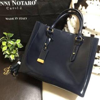 スピックアンドスパンノーブル(Spick and Span Noble)の新品gianni notaroパテントレザー2Wayバッグ(ハンドバッグ)