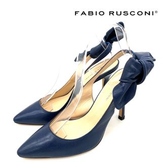 ファビオルスコーニ(FABIO RUSCONI)の〈美品〉FABIO RUSCONI ファビオルスコーニ【23.5】リボンパンプス(ハイヒール/パンプス)