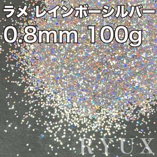 大容量！ラメ グリッター レインボーシルバー 0.8mm 100g 塗装フレーク(その他)