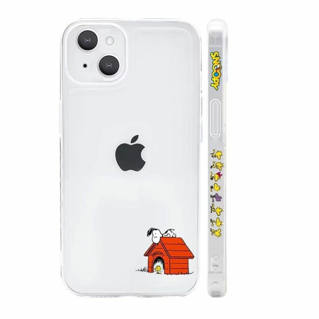 【色: 透明B】スヌーピー iPhone14 用 ケース クリア 保護カバー キ