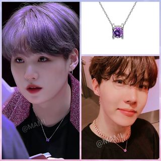 ボウダンショウネンダン(防弾少年団(BTS))の💜BTS 防弾少年団 SUGA J-HOPE 紫 ネックレス💜ホソク ユンギ(ネックレス)